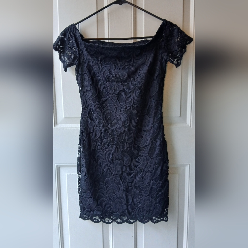 Ambiance Black Lace Mini Dress